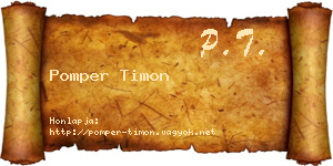Pomper Timon névjegykártya
